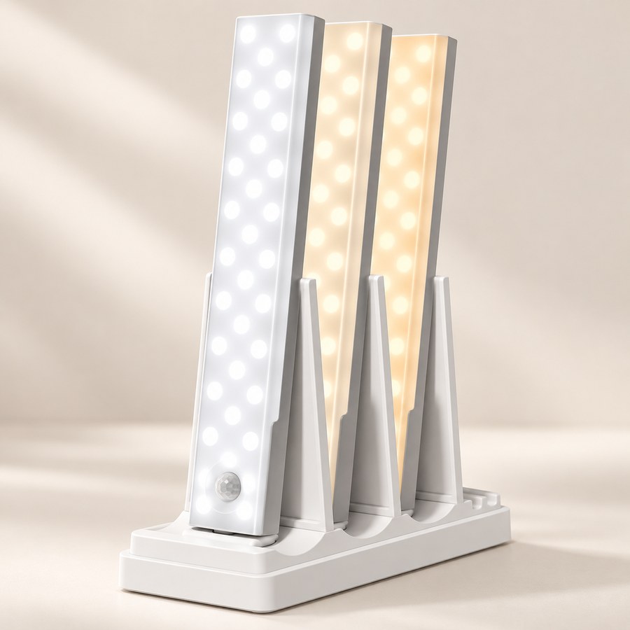 Luminárias LED EZVALO com sensor de presença e base de recarga