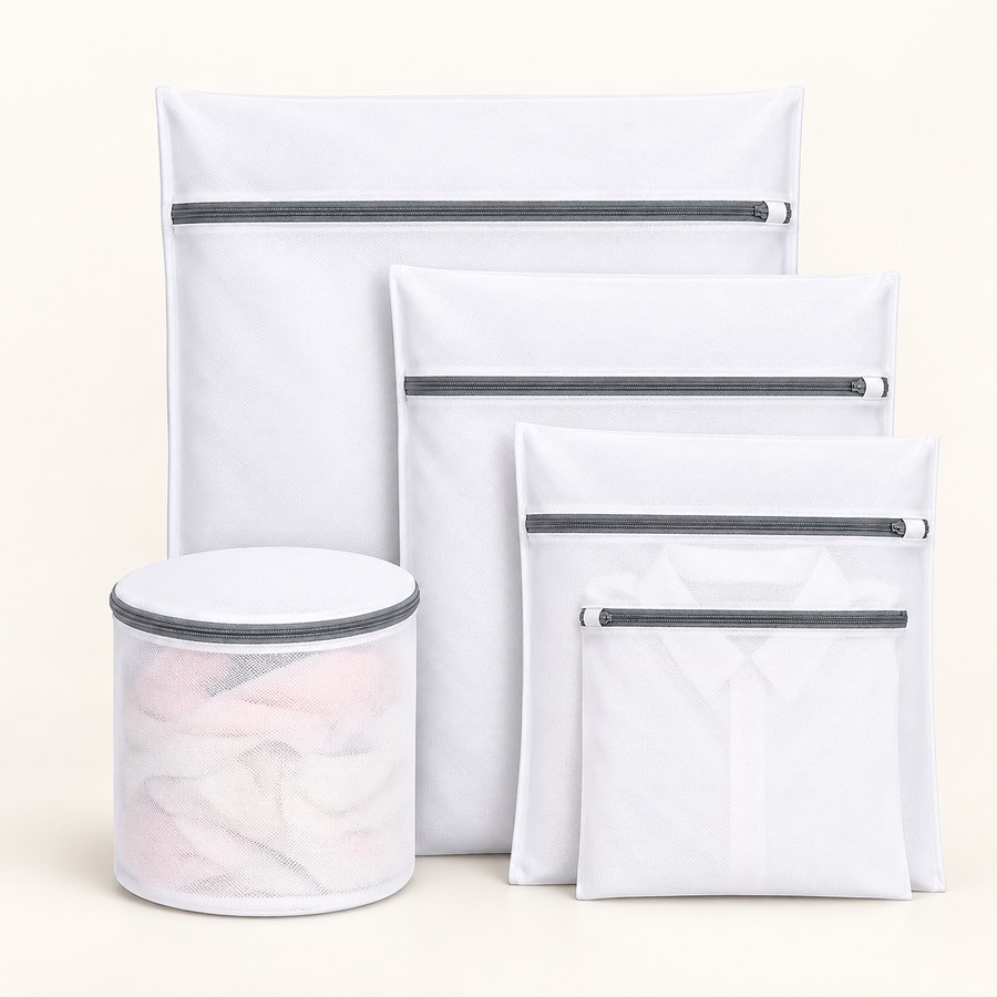 Kit de 5 sacos protetores com zíper para máquina de lavar
